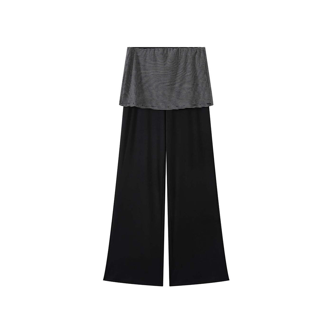 Extremely simple style non removable striped layered casual pants