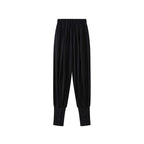 Loose fit high waist draped cuffed pants