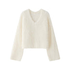 V-neck sparkling diamond long sleeved sweater top