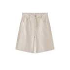 High Waist Loose Fit Denim Bermuda Shorts
