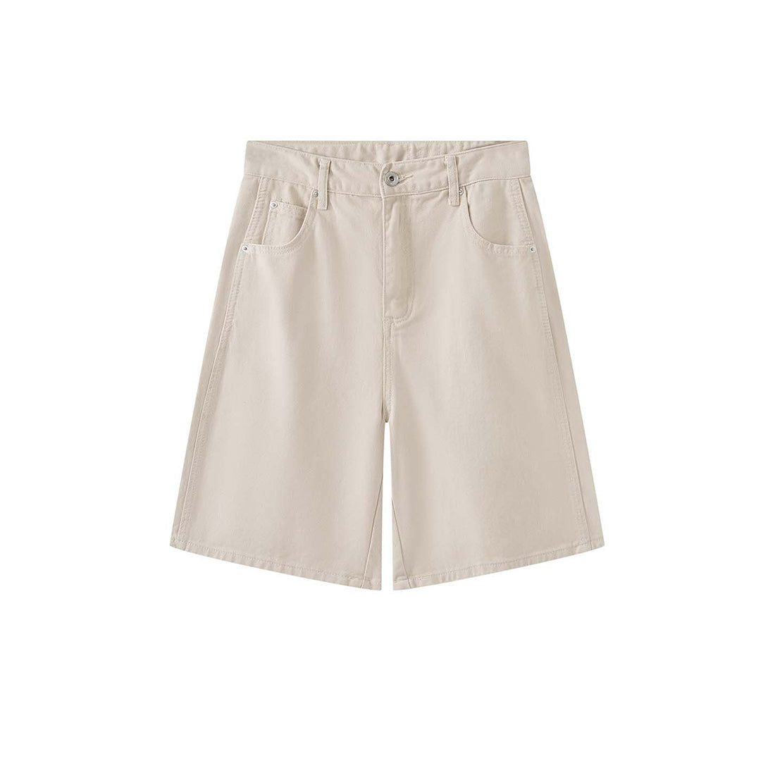 High Waist Loose Fit Denim Bermuda Shorts