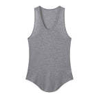 U-neck irregular hem sleeveless slim fit vest top