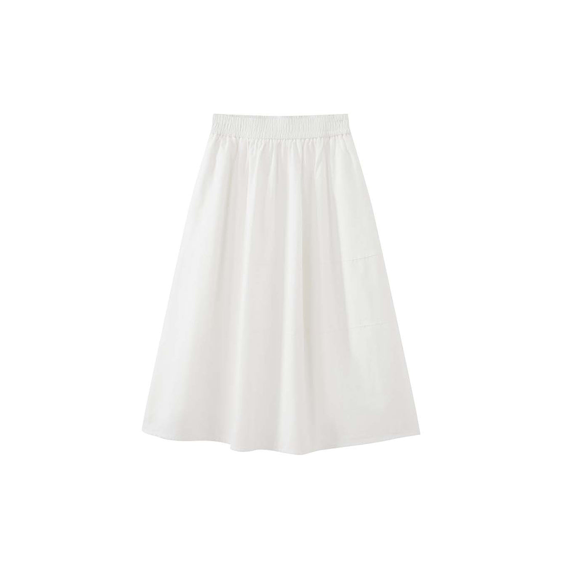 long skirt high waist elastic waist cotton a line midi skirt loose casual solid color skirt