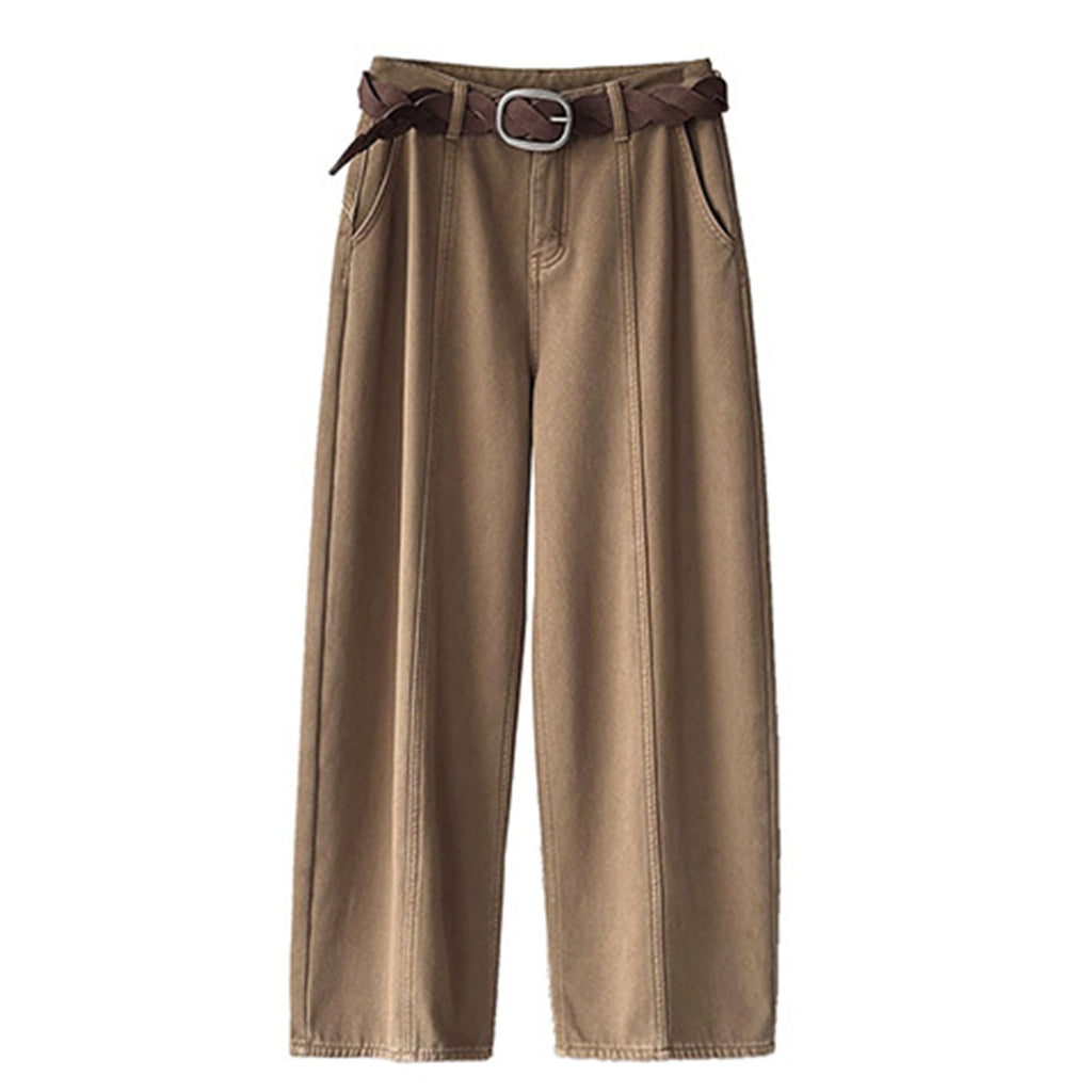 Stitch versatile casual straight leg wide leg pants