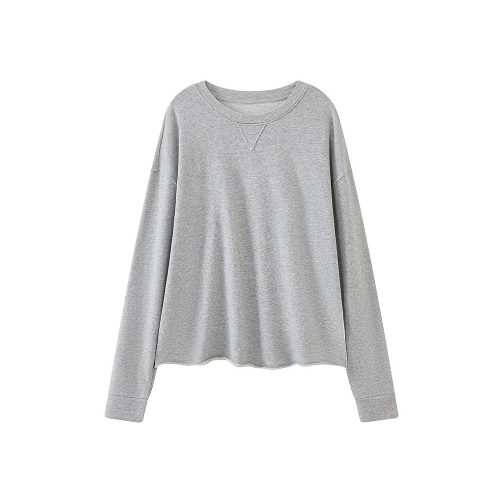 Loose fit round neck long sleeve sweatshirt top