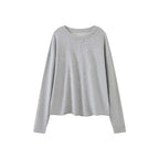 Loose fit round neck long sleeve sweatshirt top