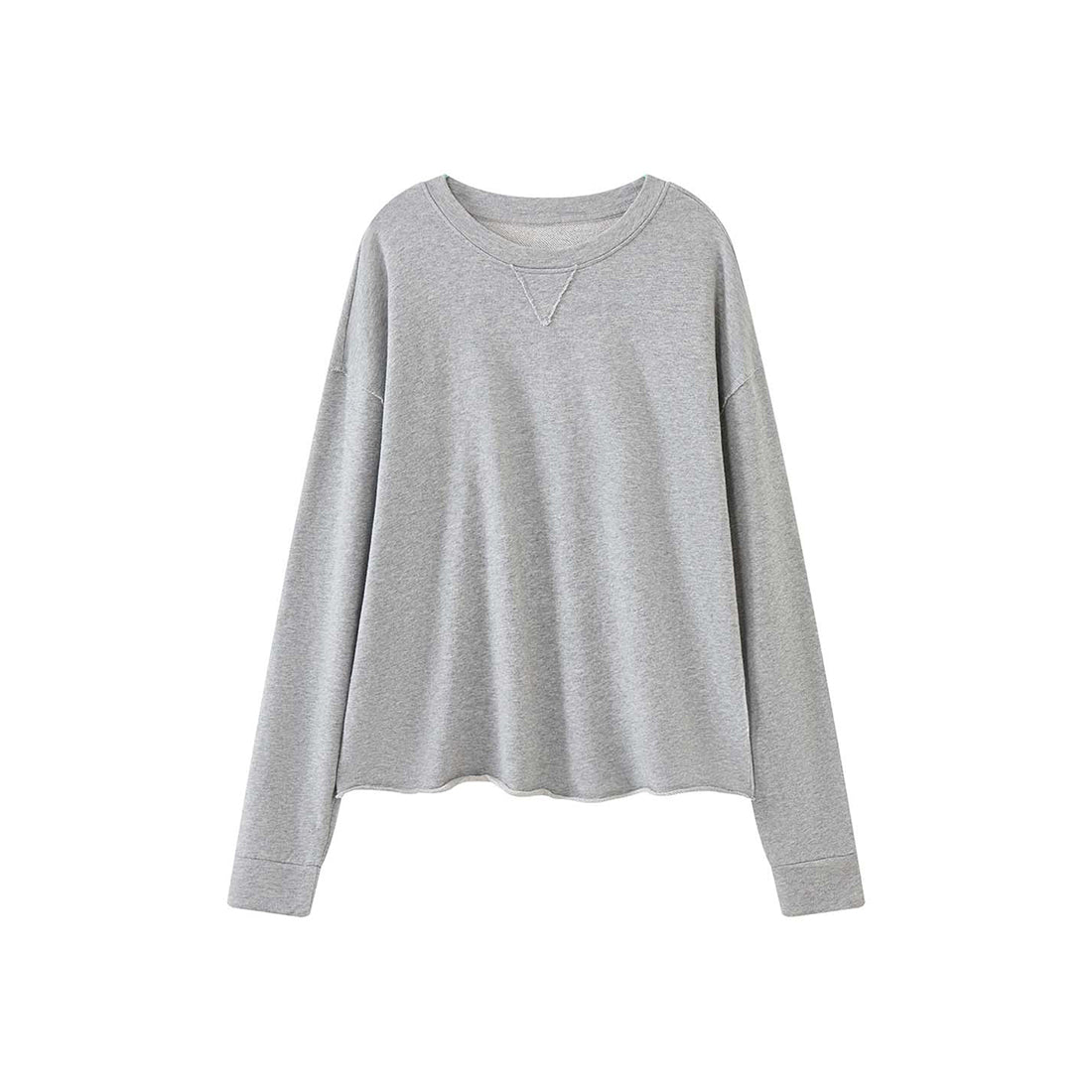 Loose fit round neck long sleeve sweatshirt top