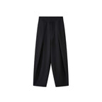 High waist loose fit structured wide leg pants