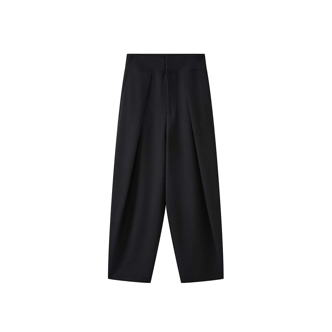 High waist loose fit structured wide leg pants