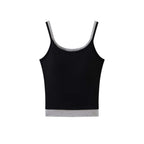 Layered slim fit tank top with stretch fabric and contrast trim