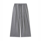 Elastic drawstring loose wide leg pants