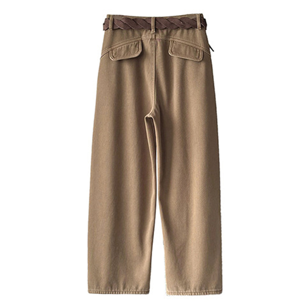 Stitch versatile casual straight leg wide leg pants