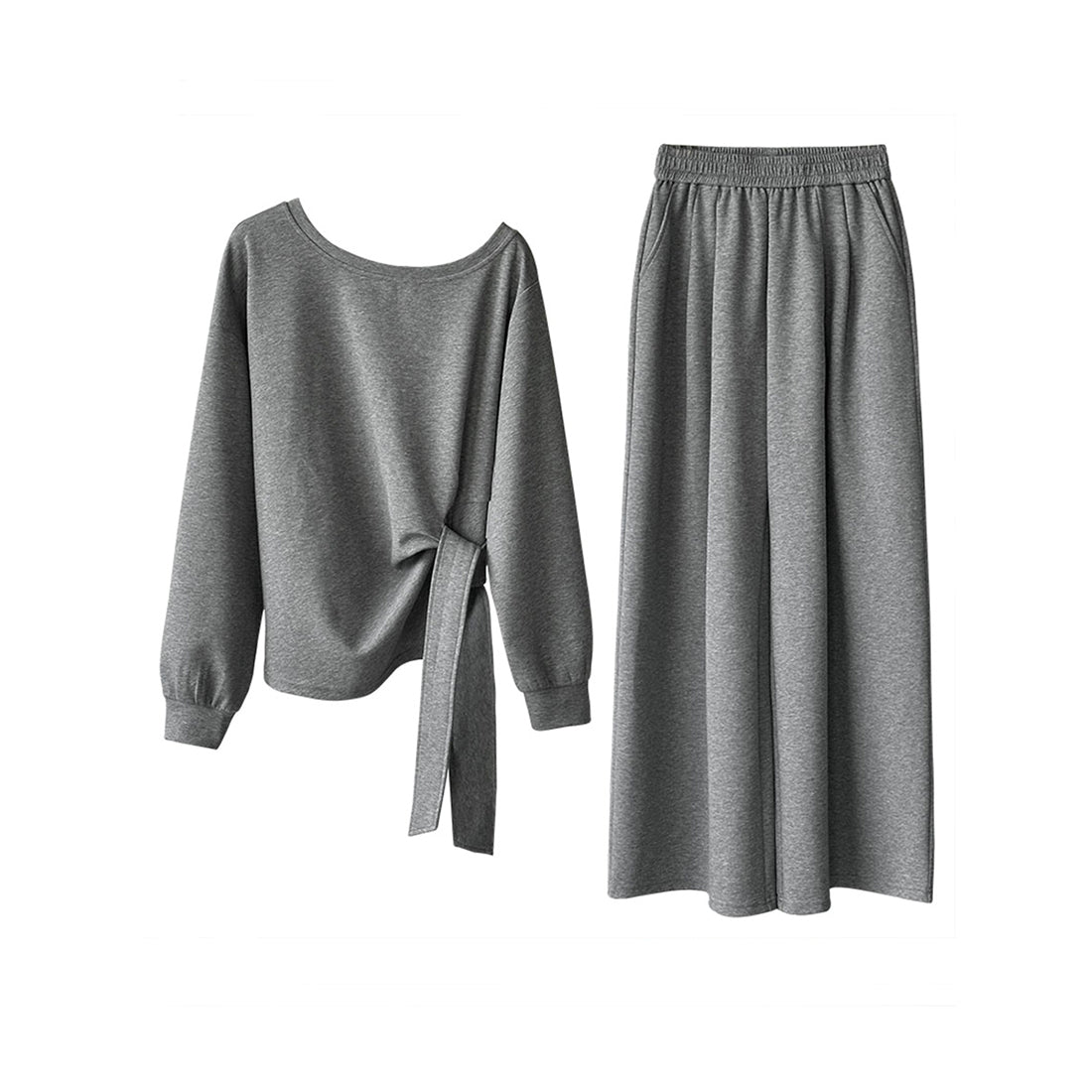 Off shoulder lounge set women loose fit wide leg pants two piece outfit