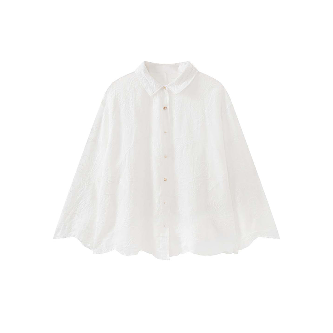 embroidered sheer shirt loose fit long sleeve button down lightweight cotton blouse