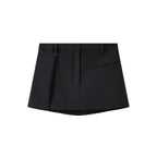 Structured high-waisted mini skirt with inner shorts lining