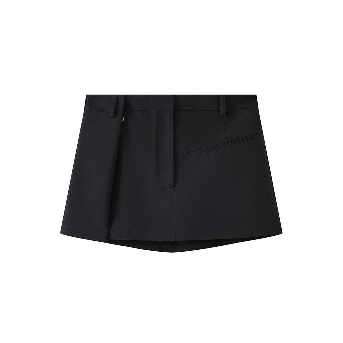 Structured high-waisted mini skirt with inner shorts lining