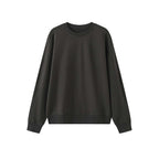 Round neck solid pullover loose long sleeved sweatshirt