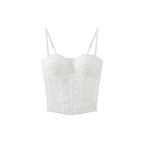 lace corset top bustier slim fit spaghetti strap cropped cami