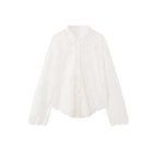 floral loose and long sleeve button up shirt