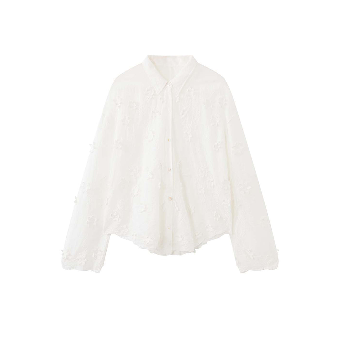 floral loose and long sleeve button up shirt