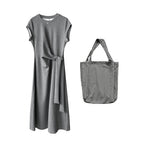 Women’s Knot-Waist Short-Sleeve Midi Dress