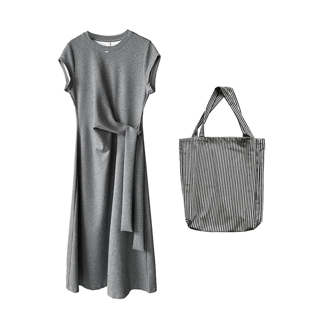 Women’s Knot-Waist Short-Sleeve Midi Dress