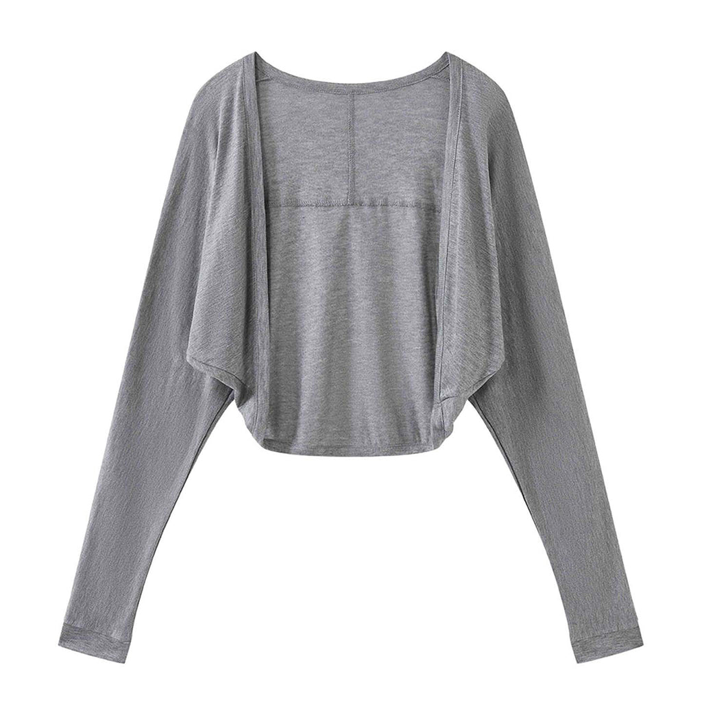 Curved short slim fit cardigan top