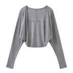 Curved short slim fit cardigan top
