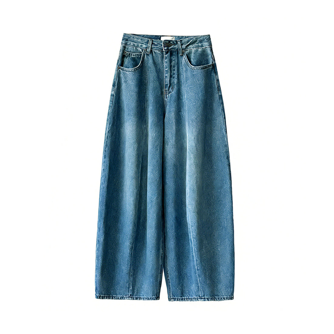 Wide leg jeans women high waist loose denim pants vintage wash trousers