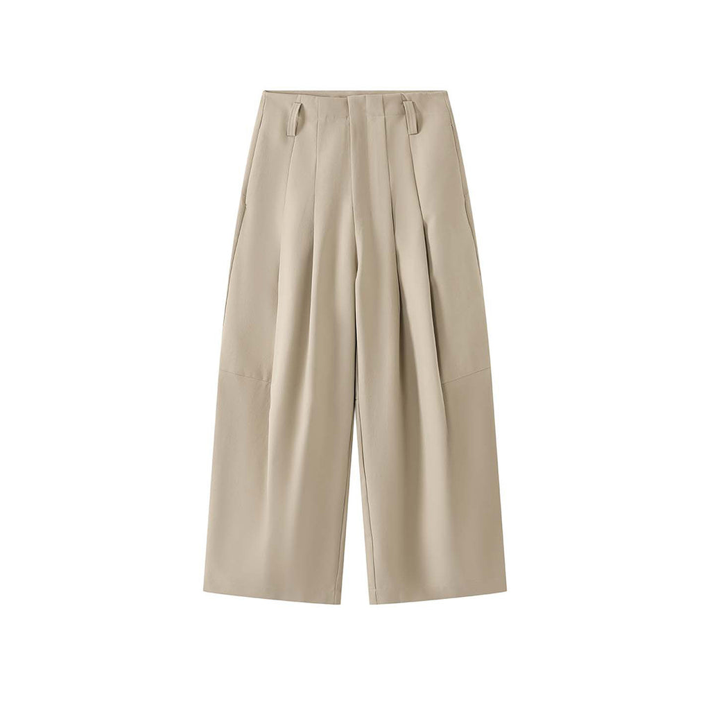 wide leg trousers women high waist loose draped straight pants