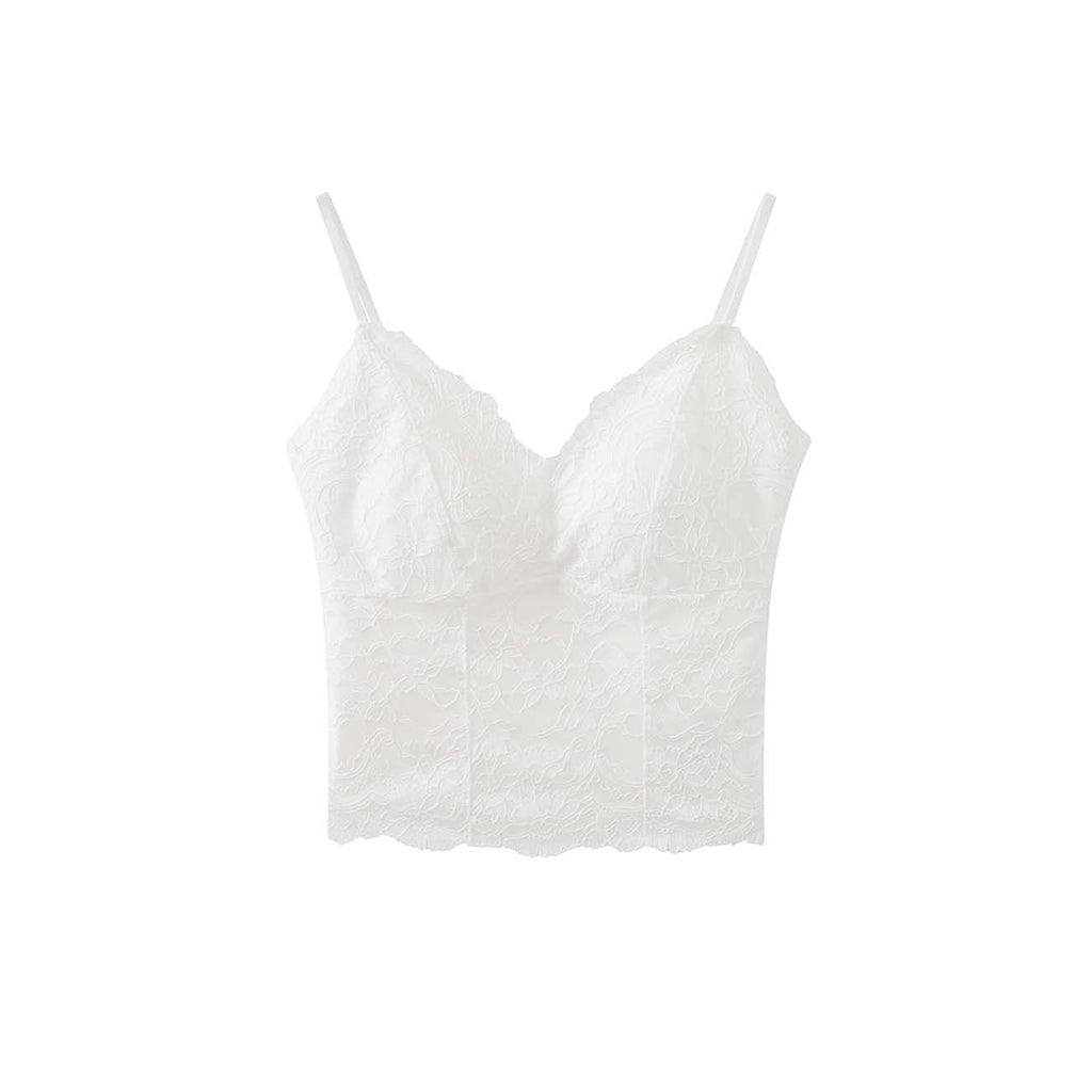 Lace Cami Top V-neck Sleeveless Slim Fit Bralette