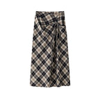 Retro asymmetrical contrasting Haig pattern half skirt