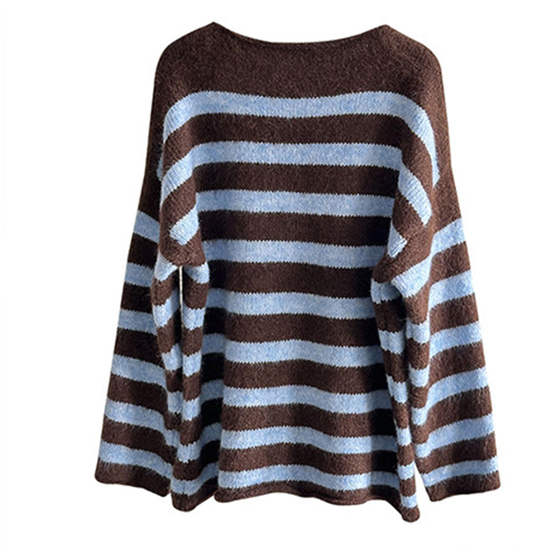 Striped Colorblock Long Sleeve Crewneck Sweater