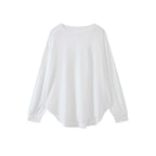 loose fit long sleeve t shirt basic cotton blend crew neck casual top