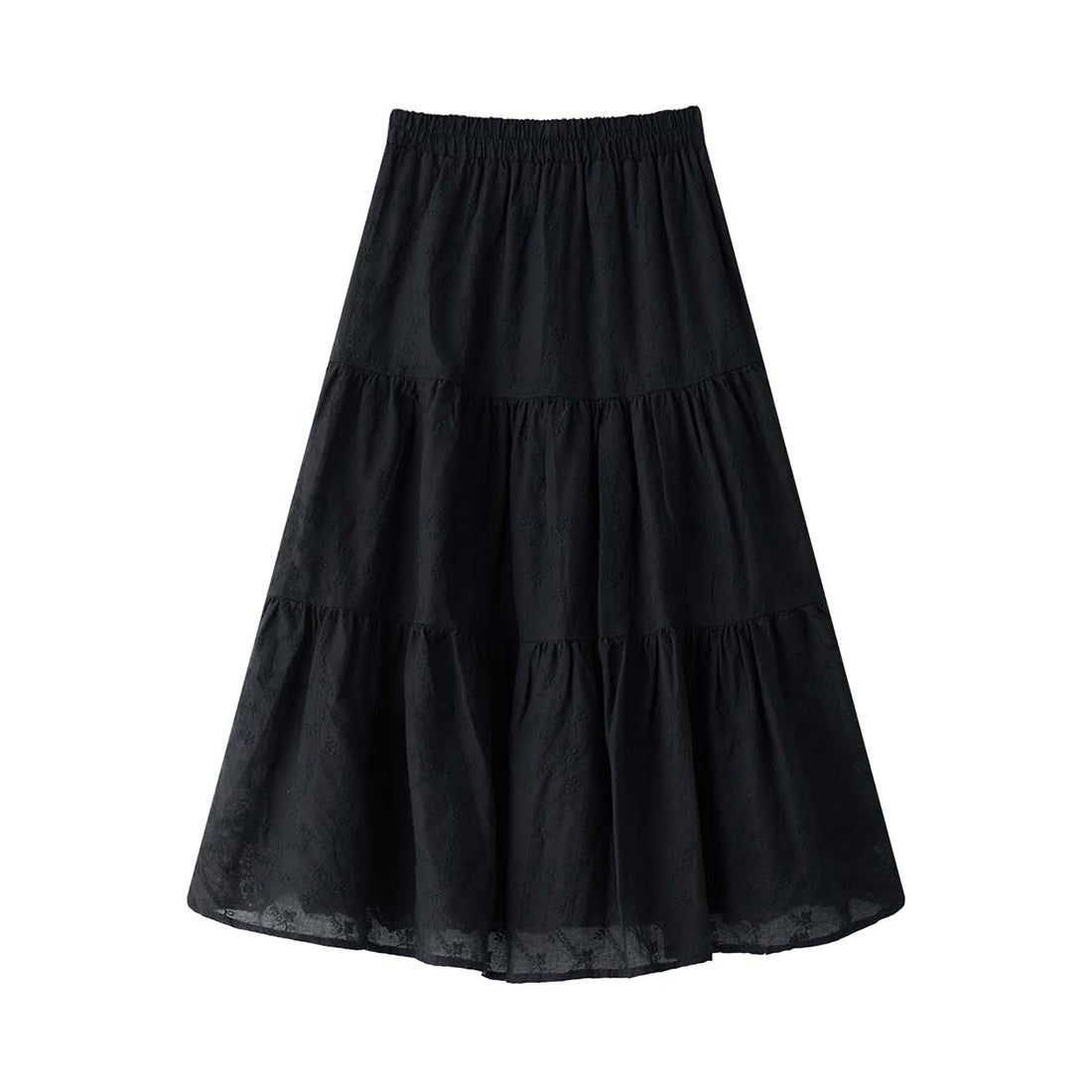 French retro patchwork floral lace skirt A-line long skirt