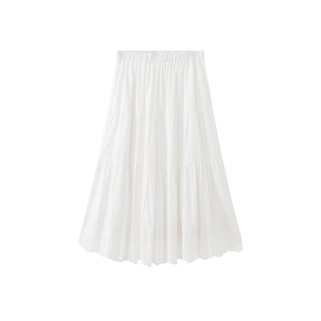 Bohemian floral hollow loose maxi skirt