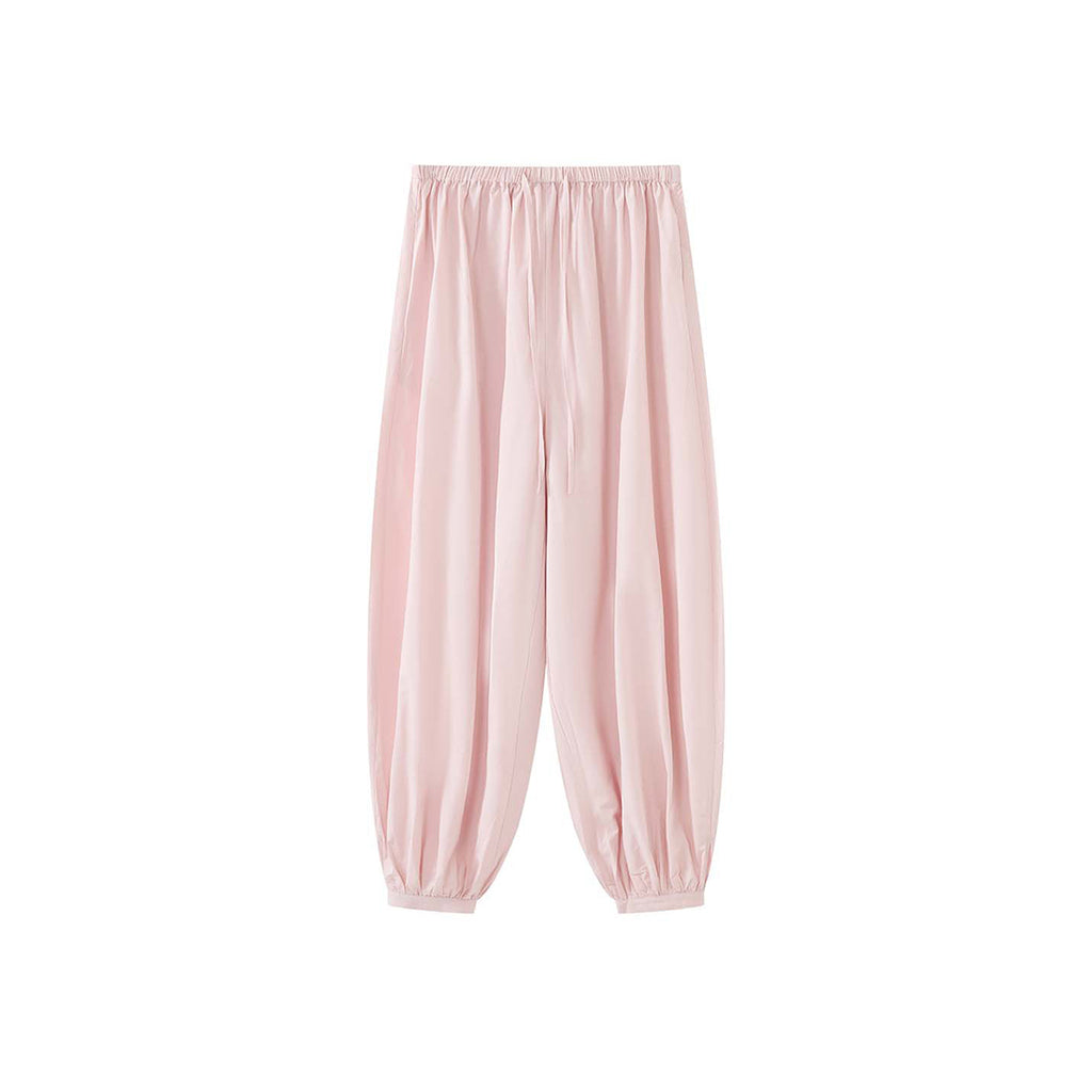 High waist cotton linen balloon pants loose casual wide leg trousers