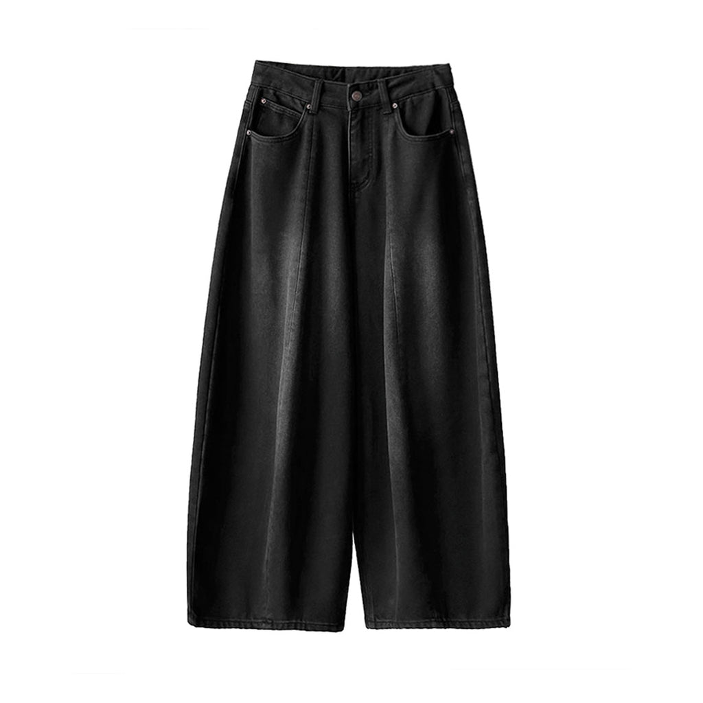 American retro fleece warm loose jeans