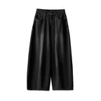 American retro fleece warm loose jeans