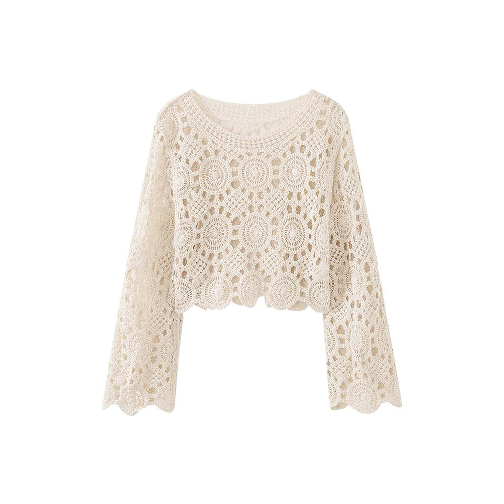 Bohemian hollowed out slimming knitted top
