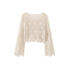 Bohemian hollowed out slimming knitted top