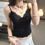 Lace Cami Top V-neck Sleeveless Slim Fit Bralette