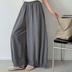 Women’s Linen-Blend High-Waisted Wide-Leg Pants