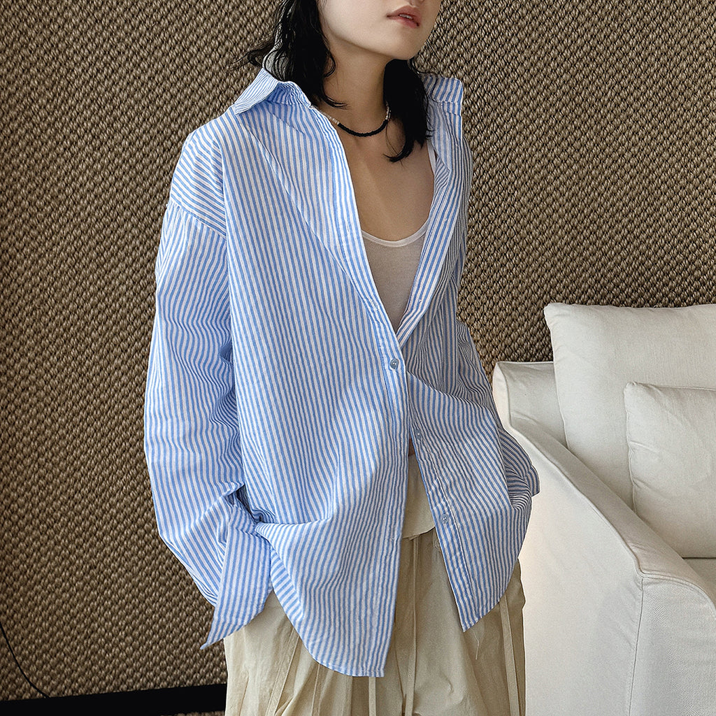 Oversized Cotton Striped Shirt