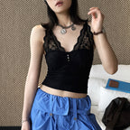Women’s V-Neck Lace Camisole with Built-in Bra