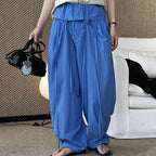 Women’s Japanese-Style Balloon Pants with Ruffled Waist