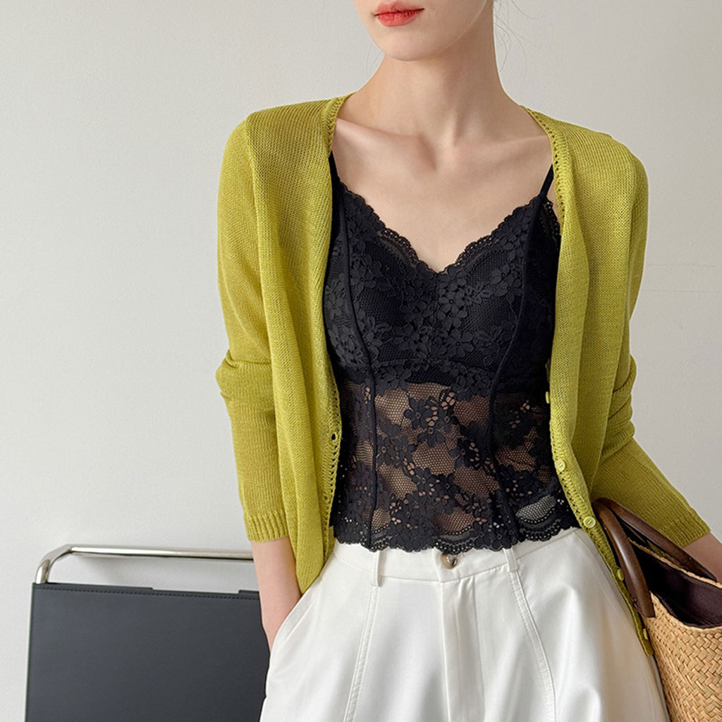 Women’s Floral Lace Camisole with Built-in Bra