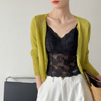 Women’s Floral Lace Camisole with Built-in Bra