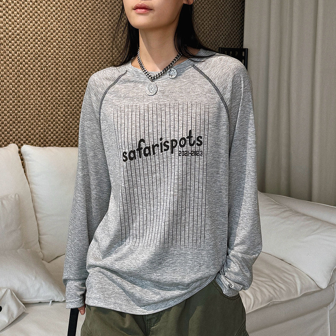 Striped contrasting letter printed T-shirt top