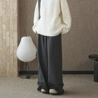 High waisted lotus leaf edge loose wide leg pants